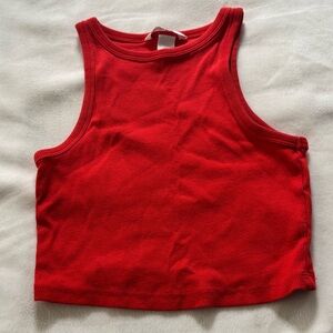 H&M Red Sleeveless Crop Top